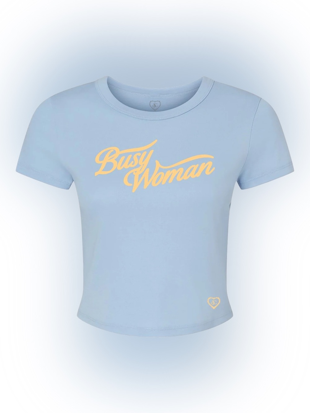 Sabrina Carpenter “Busy Woman” Baby Tee Blue Graphic Tee Size XL
